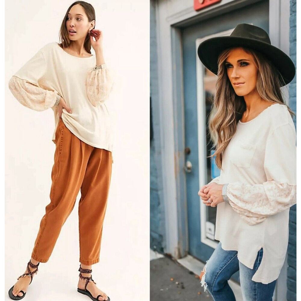 Free People We The Free Jade Top Balloon Sleeve